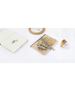 Itotal Old Map Diary, A5, with a lock