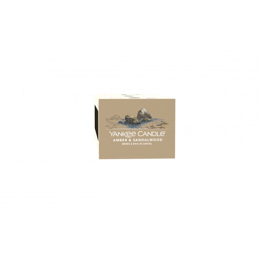 Yankee Candle Amber & Sandalwood восковая свеча Круглый Янтарный, Сандал Коричневый 1 шт – 4
