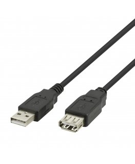Deltaco 140002 USB cable USB 2.0 2 m USB A Black