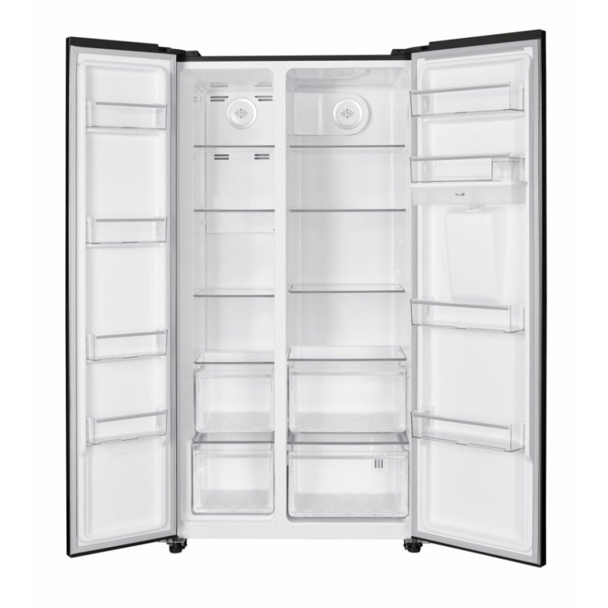 Heinner HSBS-HM529NFBKWDE++ side by side ledusskapis Brīvi novietots 529 L Melns – 2
