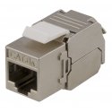 Deltaco Cat6a suojattu Keystone-liitinmoduuli, muovia, valk./met.väri Deltaco Cat6a suojattu Keystone-liitinmoduuli, muovia, valk./met.väri