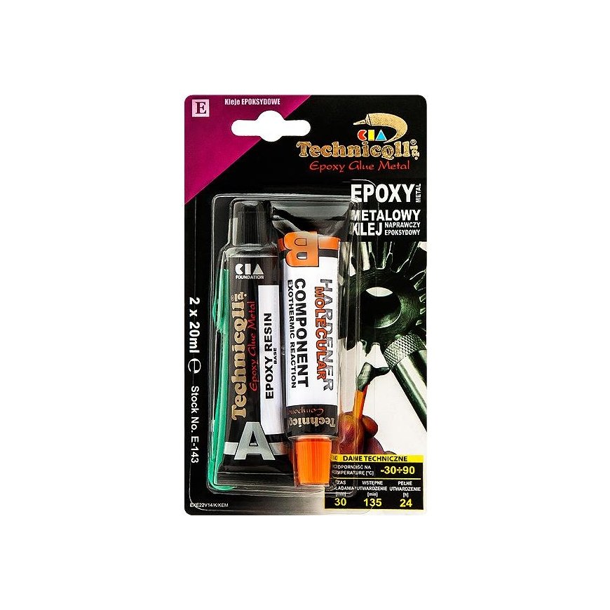 Oem Metalli liima Epoxy 2x20ml Technicoll
