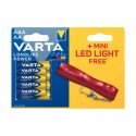 VARTA Longlife Power LR03/LR06 batteries x4 + mini LED flashlight VARTA Longlife Power LR03/LR06 batteries x4 + mini LED flashlight