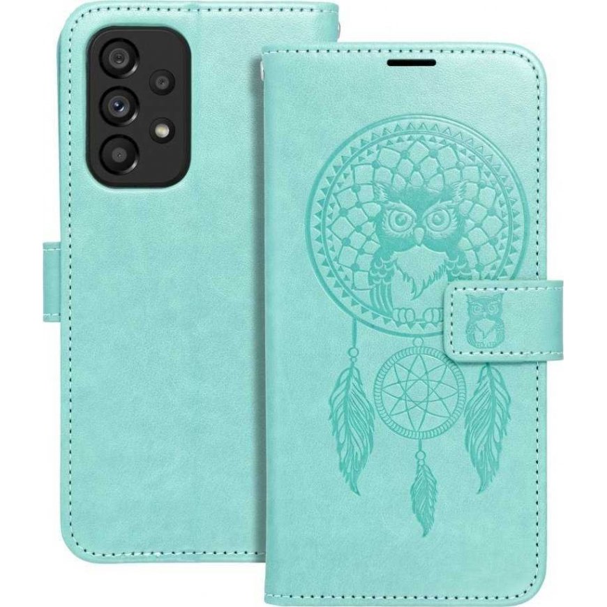 Oem MEZZO grāmatu vāciņš, kas paredzēts Samsung Galaxy A23 5G, mandala rozā zeltā.