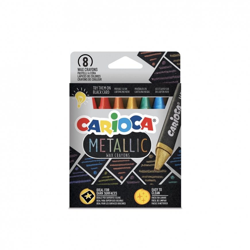 Carioca Metallic Maxi Wax 8 kpl