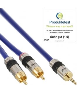 PremiumCord Cable Jack 3.5 mm - RCA (Cinch) x2 1.5 m black (kjackcinB2)