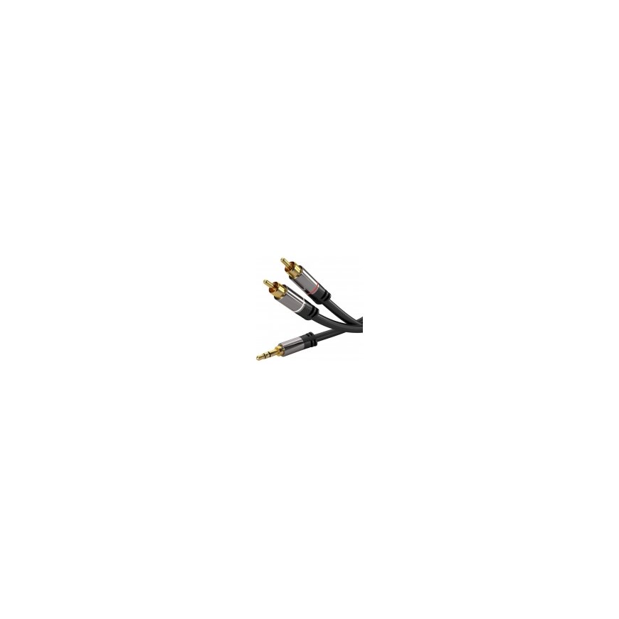 PremiumCord Cable Jack 3.5 mm - RCA (Cinch) x2 1.5 m black (kjackcinB2) – 2