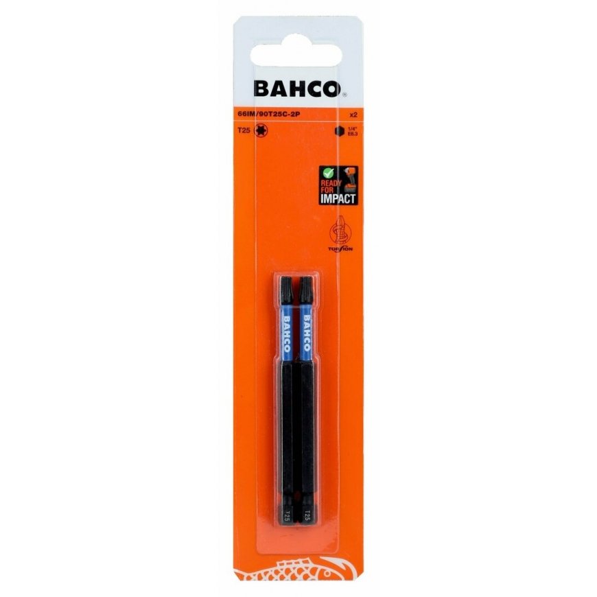 Bahco 66IM T25 90mm Impact Bits, 2 pcs blister pack
