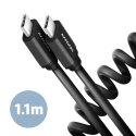 Axagon Data and charging USB 2.0 cable 1.1 m long. PD 60W, 3A. Black twisted. USB кабель 1,1 m USB C Axagon Data and charging USB 2.0 cable 1.1 m long. PD 60W, 3A. Black twisted. USB кабель 1,1 m USB C