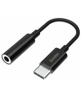 USB/Audio adapter, USB C (M) - Jack (3.5mm) F, stereo, black, Genius ACC-C100
