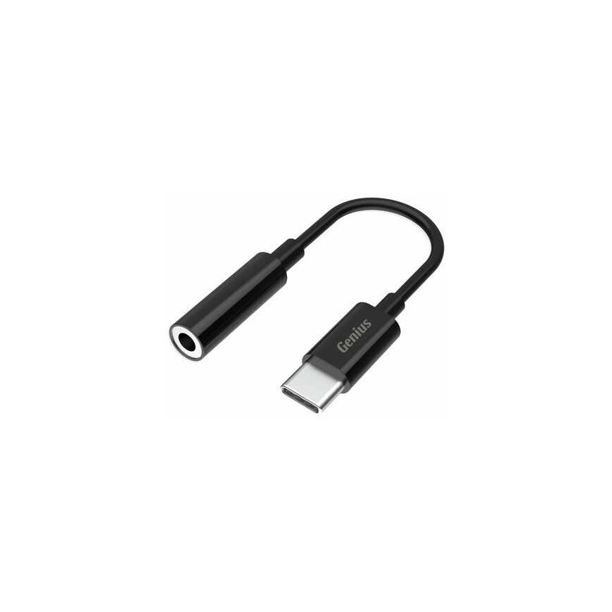 USB/Audio-adapteri, USB C (M) - Jack (3,5mm) F, stereo, musta, Genius ACC-C100