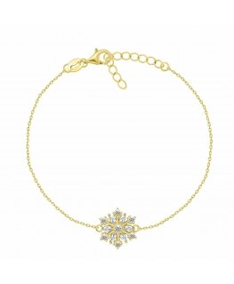 Brilio Silver žavingas auksu dengtas apyrankė su kubiniu cirkoniju BRC254Y