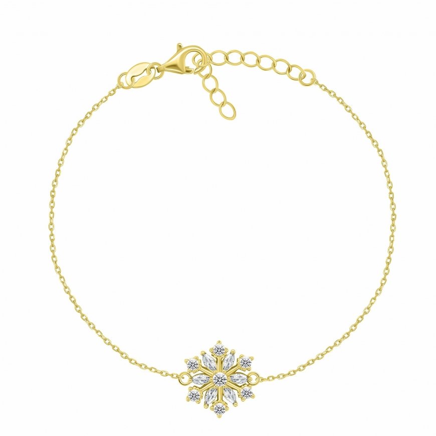 Brilio Silver Charming gold plated bracelet with cubic zirconia BRC254Y