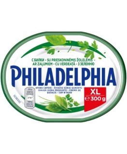 Šviežio sūrio gaminys PHILADELPHIA su prieskoninėmis žolelėmis, 300 g