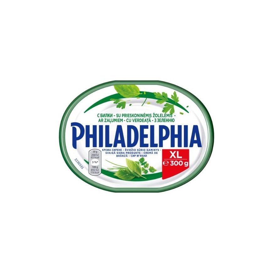 Šviežio sūrio gaminys PHILADELPHIA su prieskoninėmis žolelėmis, 300 g