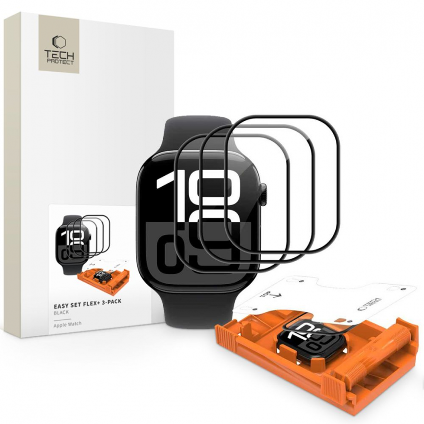 SZKŁO HYBRYDOWE TECH-PROTECT EASY SET FLEX+ 3-PACK APPLE WATCH 1