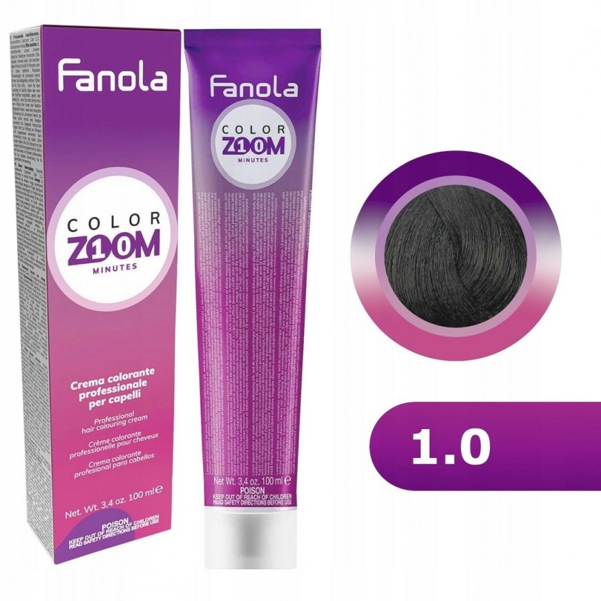 Fanola Color Zoom hiusväriä kerma kokonaissarja 100 ml - 1.0 Musta – 2