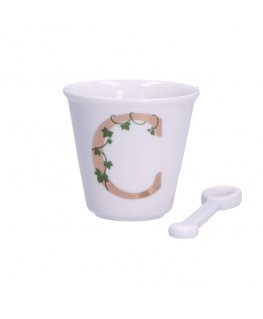 LA PORCELLANA BIANCA UNICO tass 75 ml, lusikas, disain C