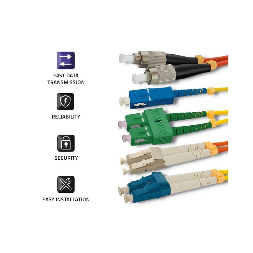 Qoltec 54068 InfiniBand- ja kuituoptiikkakaapeli 2 m LC ST Keltainen – 3