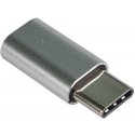 PremiumCord adapter USB-C/eme - USB2.0 Micro-B/naine, metalliline hall PremiumCord adapter USB-C/eme - USB2.0 Micro-B/naine, metalliline hall