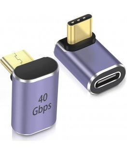 PremiumCord USB-C į USB-C adapteris, USB 4.0, 90° kampu