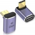 PremiumCord USB-C į USB-C adapteris, USB 4.0, 90° kampu PremiumCord USB-C į USB-C adapteris, USB 4.0, 90° kampu