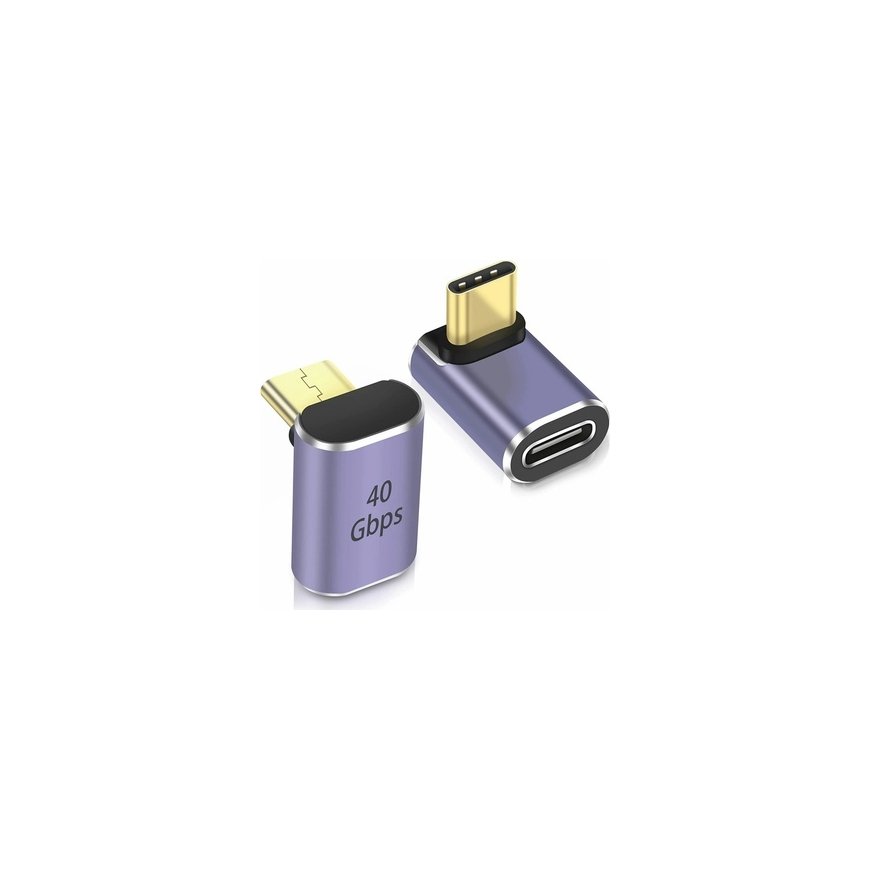 PremiumCord USB-C to USB-C Adapter, USB 4.0, 90° Angled – 2