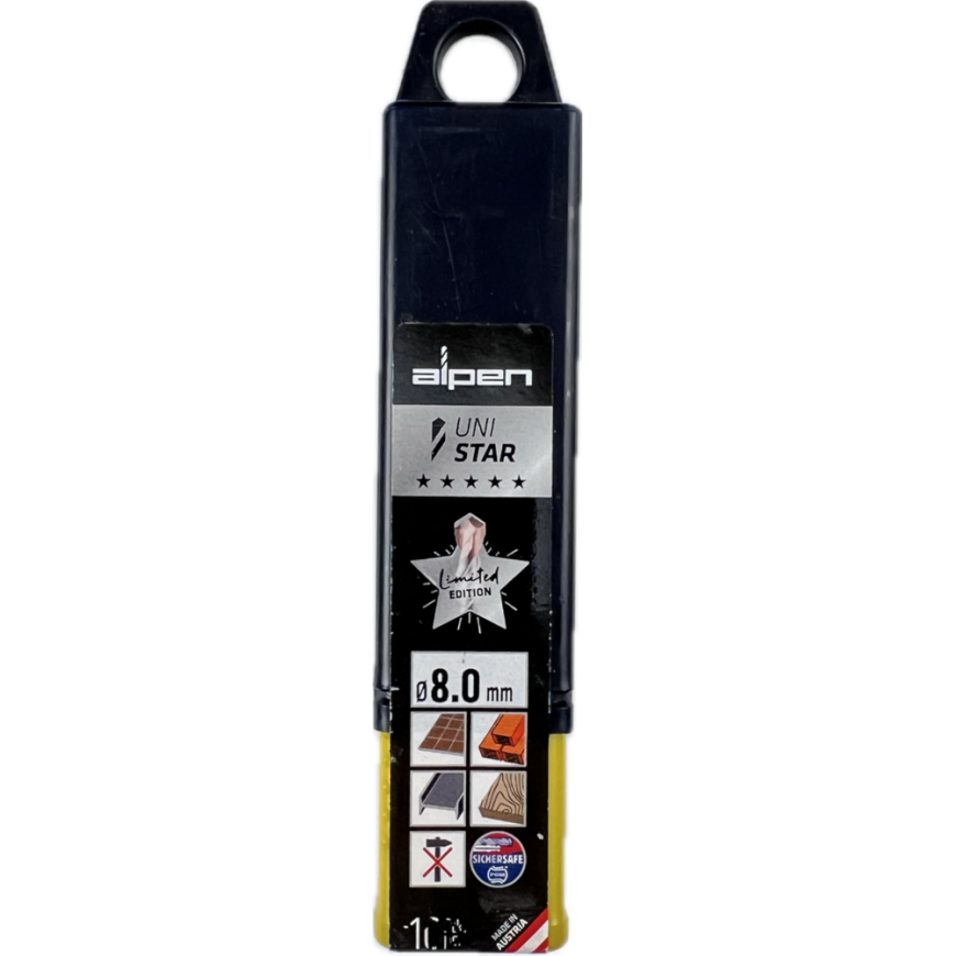 Universal Drill 8.0 mm UNI STAR Alpen [0017000800100] limited edition