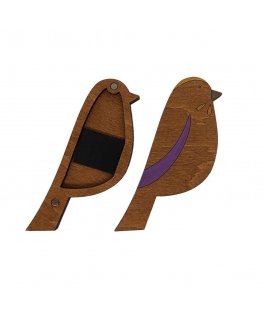 Kind Fox by Wizardi Siarhei Ausianikau business activity according to certificate No. 1130904 Wooden needle case. Purple hexagon