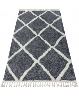 Rug WELBEN CROSS color white boho style 60x200 Hakano