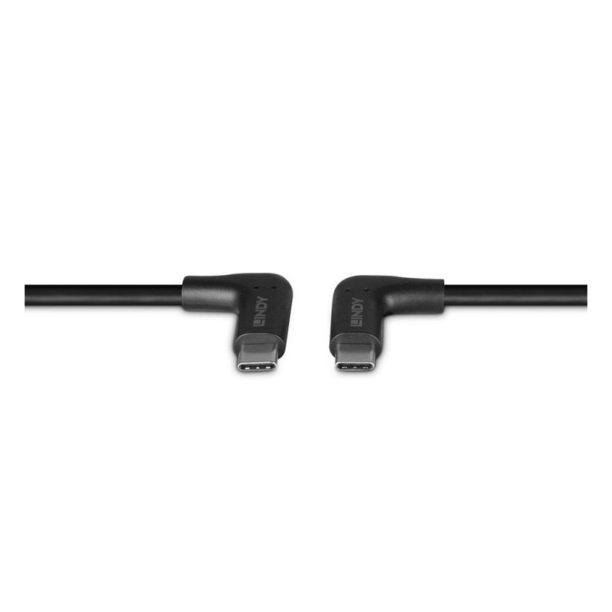 Lindy 0.5m USB 3.2 Right-Angled USB-C to Right-Angled USB-C Cable, 10Gbps – 3