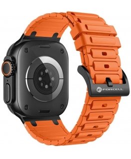 „Apple Watch“ dirželis Forcell F-Design FA06 silikoninis, su skylutėmis, 38 / 40 / 41 mm, oranžinis
