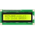 LCD-näyttö 2x16 merkkiä vihreä liittimillä - justPi
