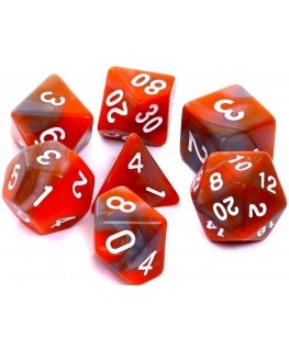 REBEL RPG Dice Set - Two Colors - Orange and Gray