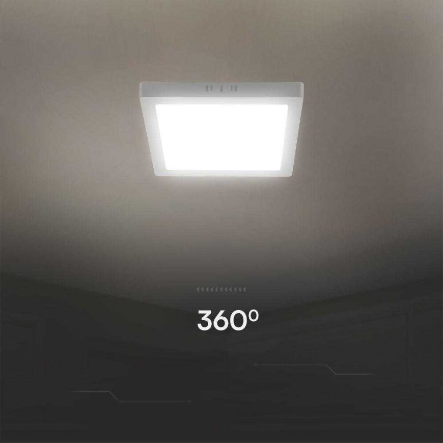 V-tac 18W LED-pinnallinen paneeli, neliö, valkoinen, 4000K
