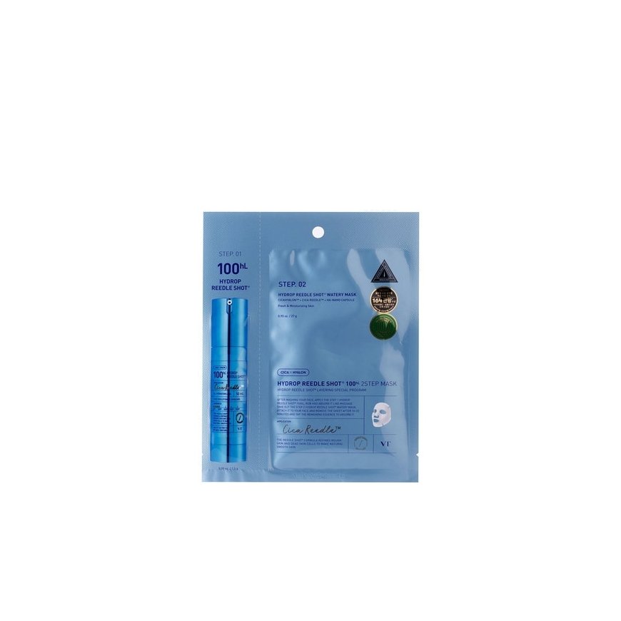 VT Cosmetics - Hydrop Reedle Shot 100hL 2 Step Mask – active moisturizing face mask, 1 piece, 38 g. – 2