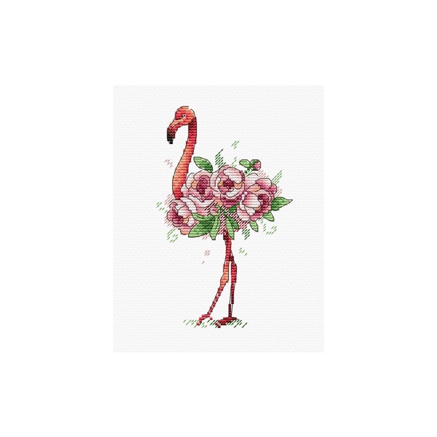 Beldizart Vandenyje tirpus drobės kryželiu siuvinėjimo rinkinys Flamingo SV-254