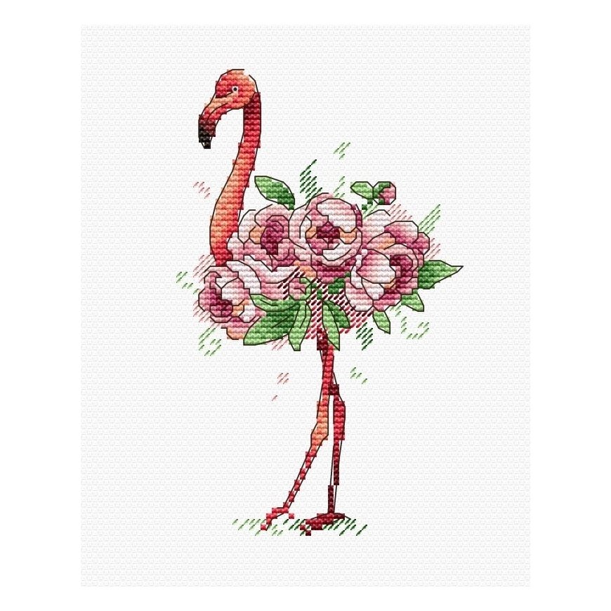 Beldizart Vandenyje tirpus drobės kryželiu siuvinėjimo rinkinys Flamingo SV-254 – 2