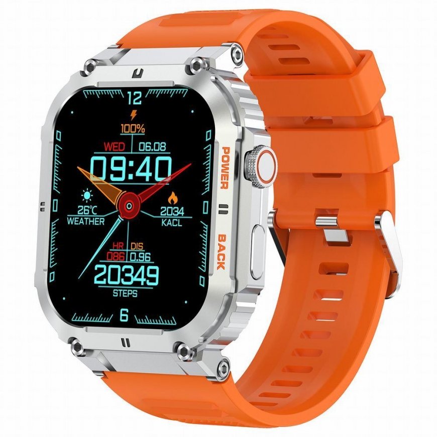 Smartwatch Gravity GT6-4, Silver-colored case with black strap