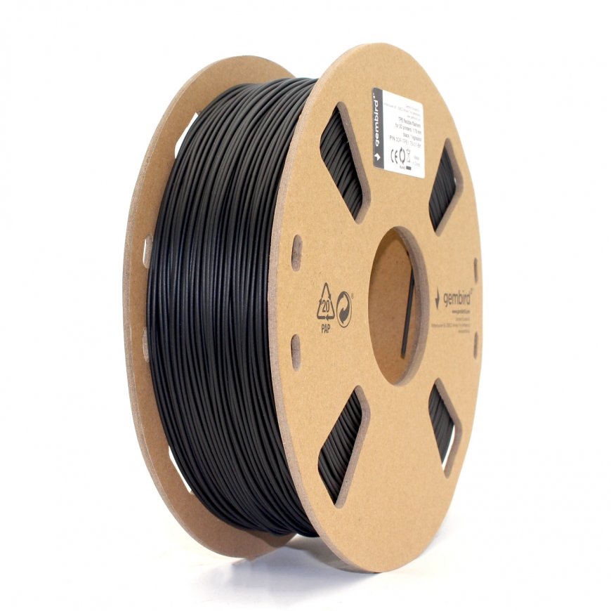 Gembird 3DP-TPE1.75-01-BK materjal 3D-printimiseks Termoplast-elastomeer (TPE) Must 1,45 kg