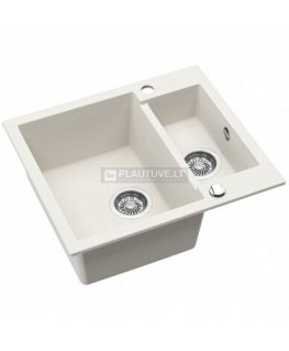 Compotexa Akmens Mass Sink HELIKA Tessa SQT150AW, Silicsana Color: White | Alba 710