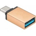 PremiumCord USB-C/mies - USB3.0 A/nainen, OTG-sovitin, valkoinen