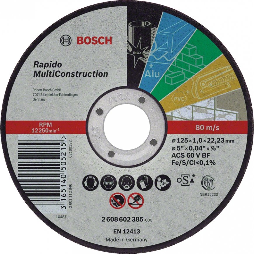 Bosch 2 608 602 384 kampinio šlifuoklio priedas Pjovimo diskas