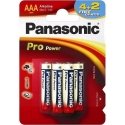 Panasonic Pro Power AAA 4+2 Vienreizējas lietošanas baterija Sārmaina akumulatoru baterija Panasonic Pro Power AAA 4+2 Vienreizējas lietošanas baterija Sārmaina akumulatoru baterija