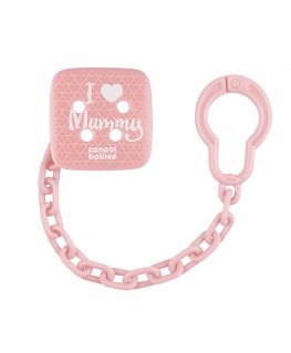CANPOL BABIES čiulptuko laikiklis I LOVE MUMMY, rožinė, 2/434_pin