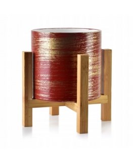 Mondex AVA puķu pods 12,5x12,5xH: 11,7 cm ar statīvu, sarkans un zeltīts