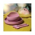 Petite&Mars Take&Match - silicone feeding utensils | Dusty Pink