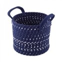 Blue Woven Basket, 22x22x18 cm, white-navy blue Blue Woven Basket, 22x22x18 cm, white-navy blue