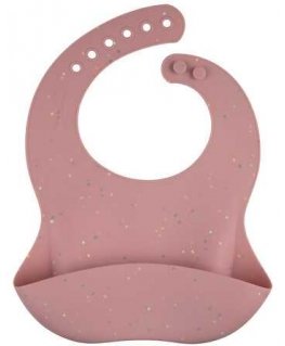 CANPOL BABIES silicone bib with pocket DOTS, 51/029_pink