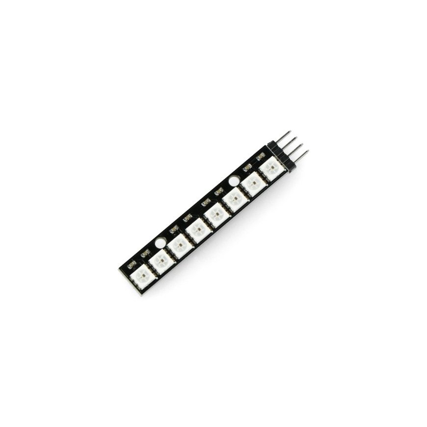 OEM RGB LED strip WS2812 5050 x 8 light diodes - 53 mm - soldered connections